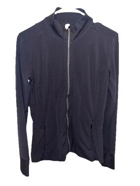 Athleta CYA Hope Zip Up Jacket Black Thumbholes Long Sleeve Size S VGUC Outdoor